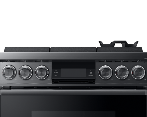 Dacor DOP36M96GLM/DA 36 inch professional gas range graphite stainless steel - cooktop burners detail