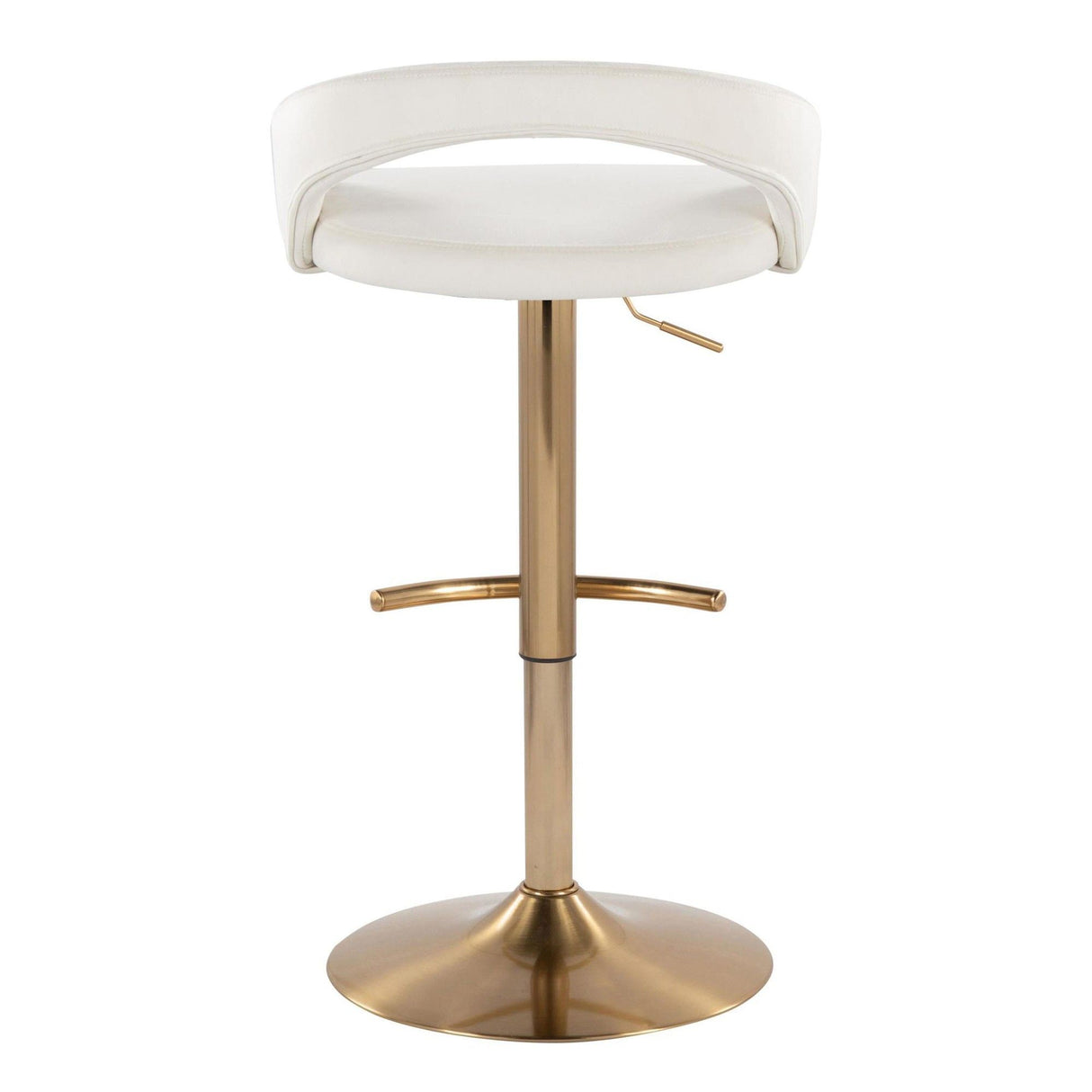 Grotto - Upholstered Adjustable Barstool - Gold Metal Base