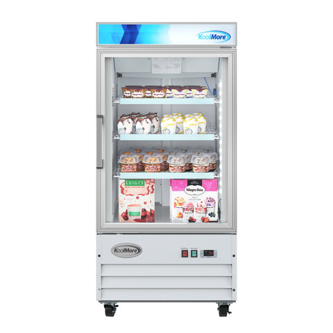 26 in. 1-Door Commercial Display Merchandiser Freezer 9 cu. ft. in White (MDF-1GD-9C-WH)