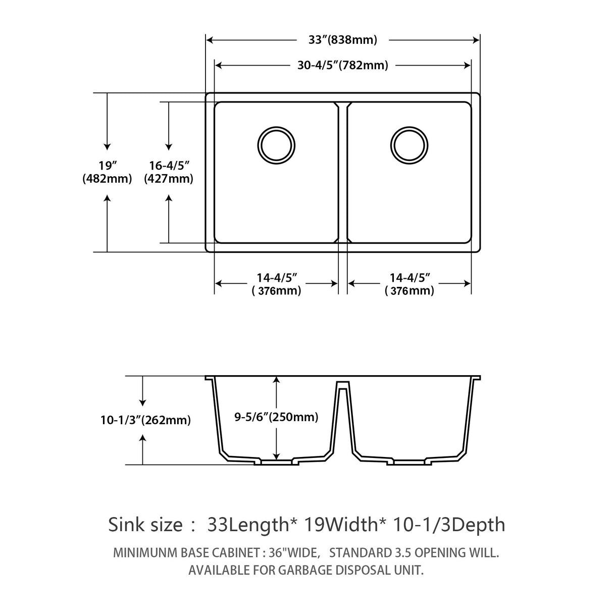 Granite Composite Double Bowl Undermount Kitchen Sink