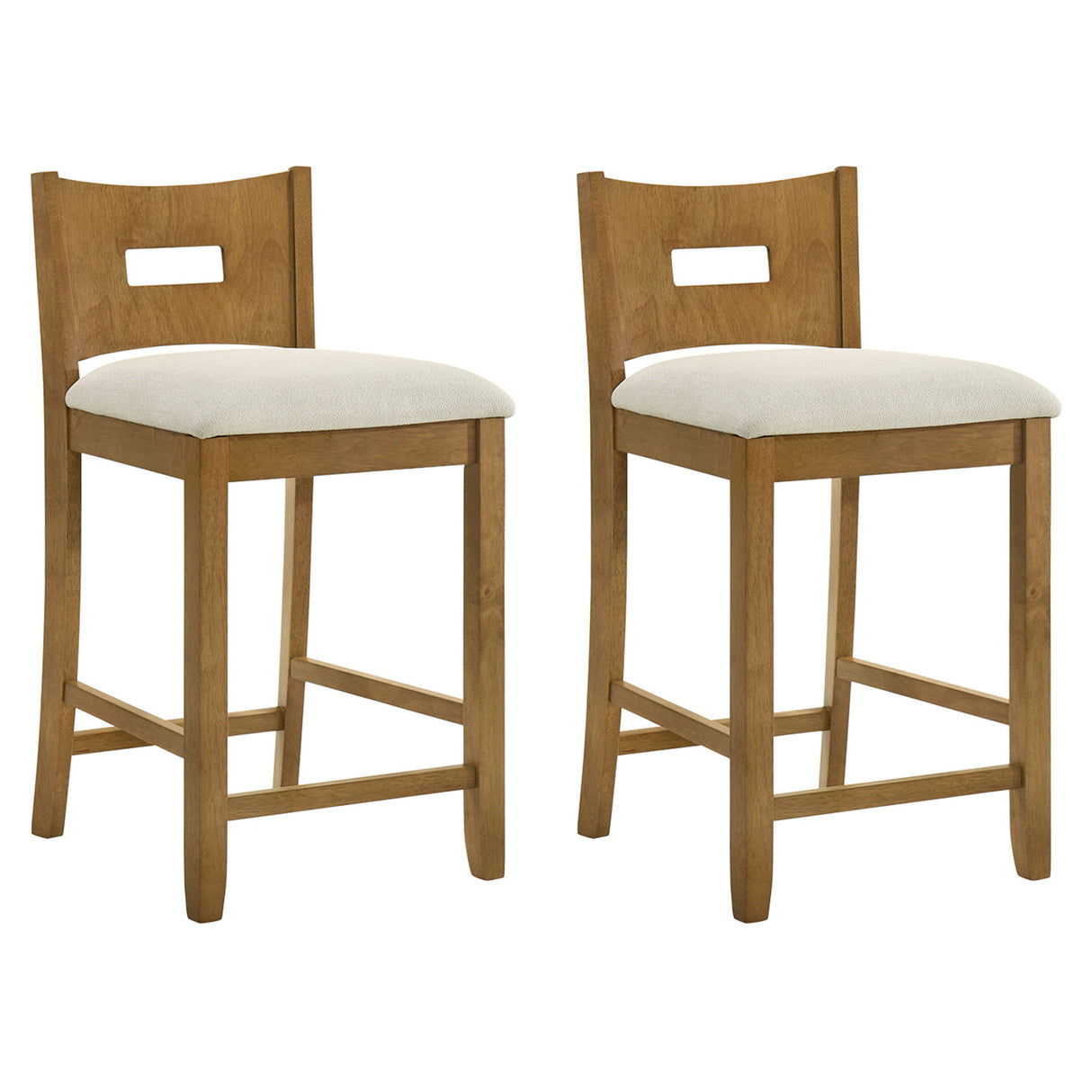 Ren - 26" Counter Height Rubberwood Barstool (Set of 2)