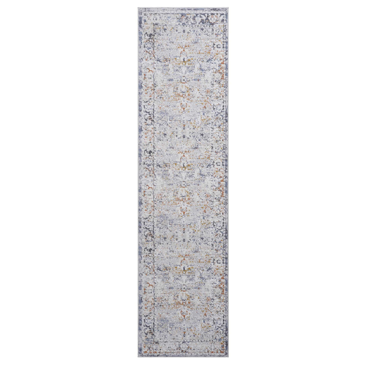 Payas - 2' X 8' Traditional Runner Rug - Ivory / Gray