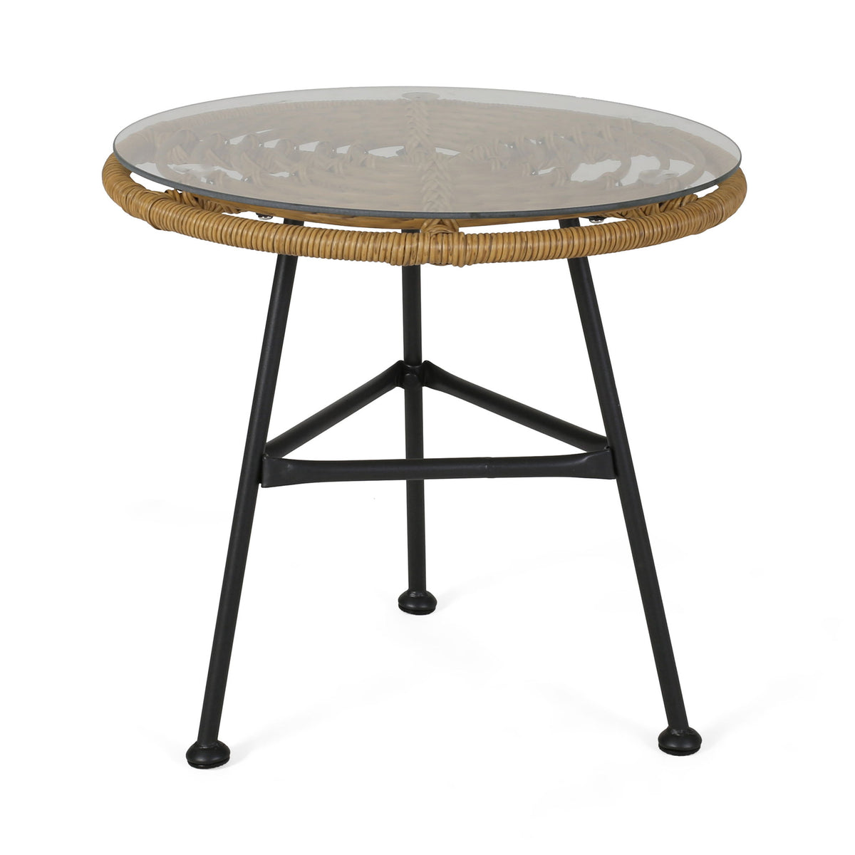 Petrichor - Outdoor Side Table With Tempered Glass And Steel Frame