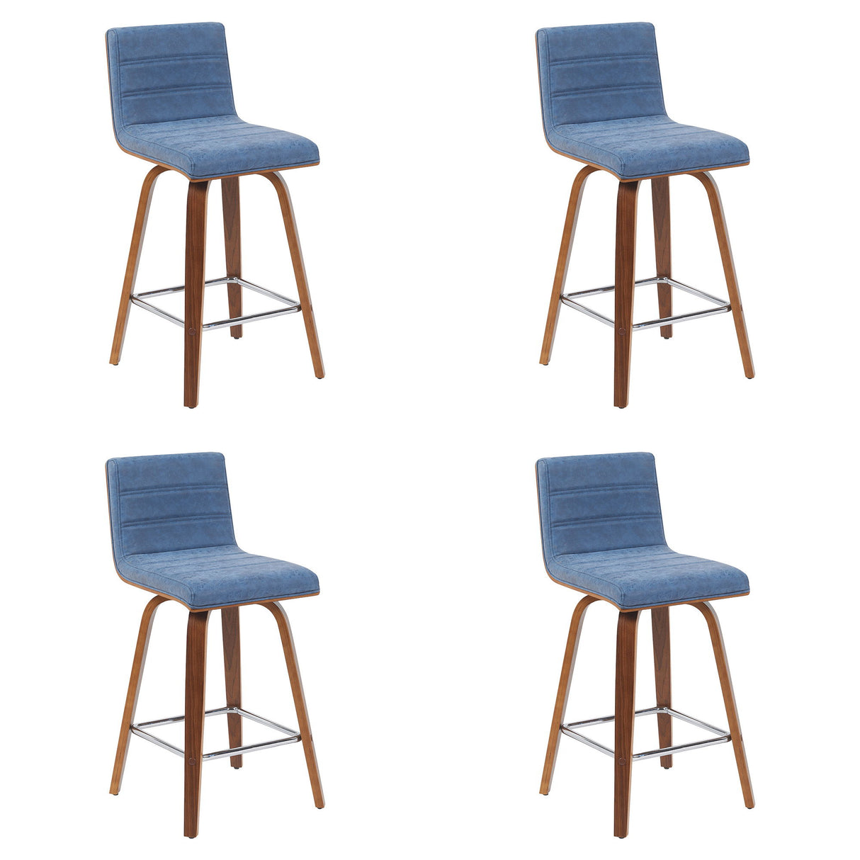 Vienna - Modern Counter Height Swivel Bar Stool - Walnut Finished Wood Frame