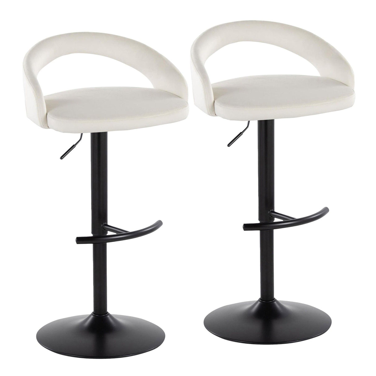 Grotto - Upholstered Adjustable Barstool - Black Metal Base