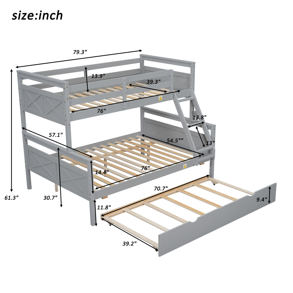 Bunk Bed & Ladder And Safety Guardrail