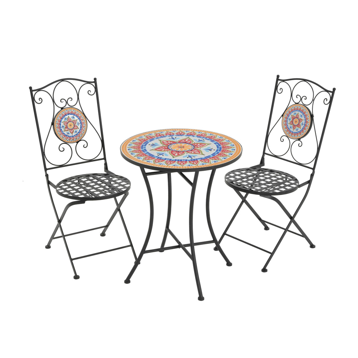 Lambert - Outdoor Chat Set - Black / Red