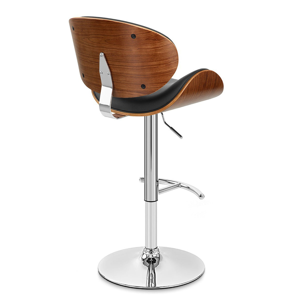 Naples - Adjustable Height Swivel Bar Stool - Walnut / Black