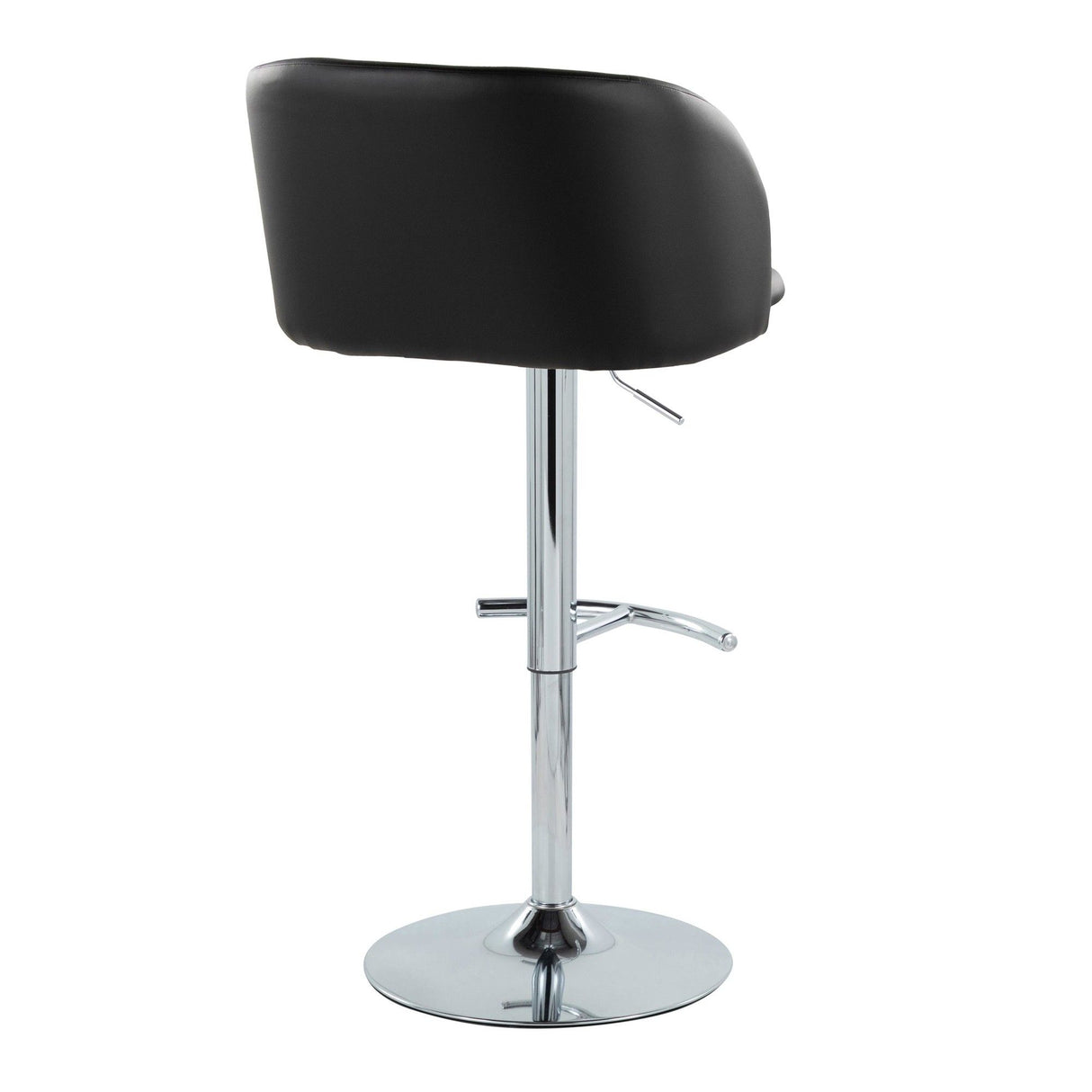 Fran - Adjustable Barstool (Set of 2) - Black Faux Leather
