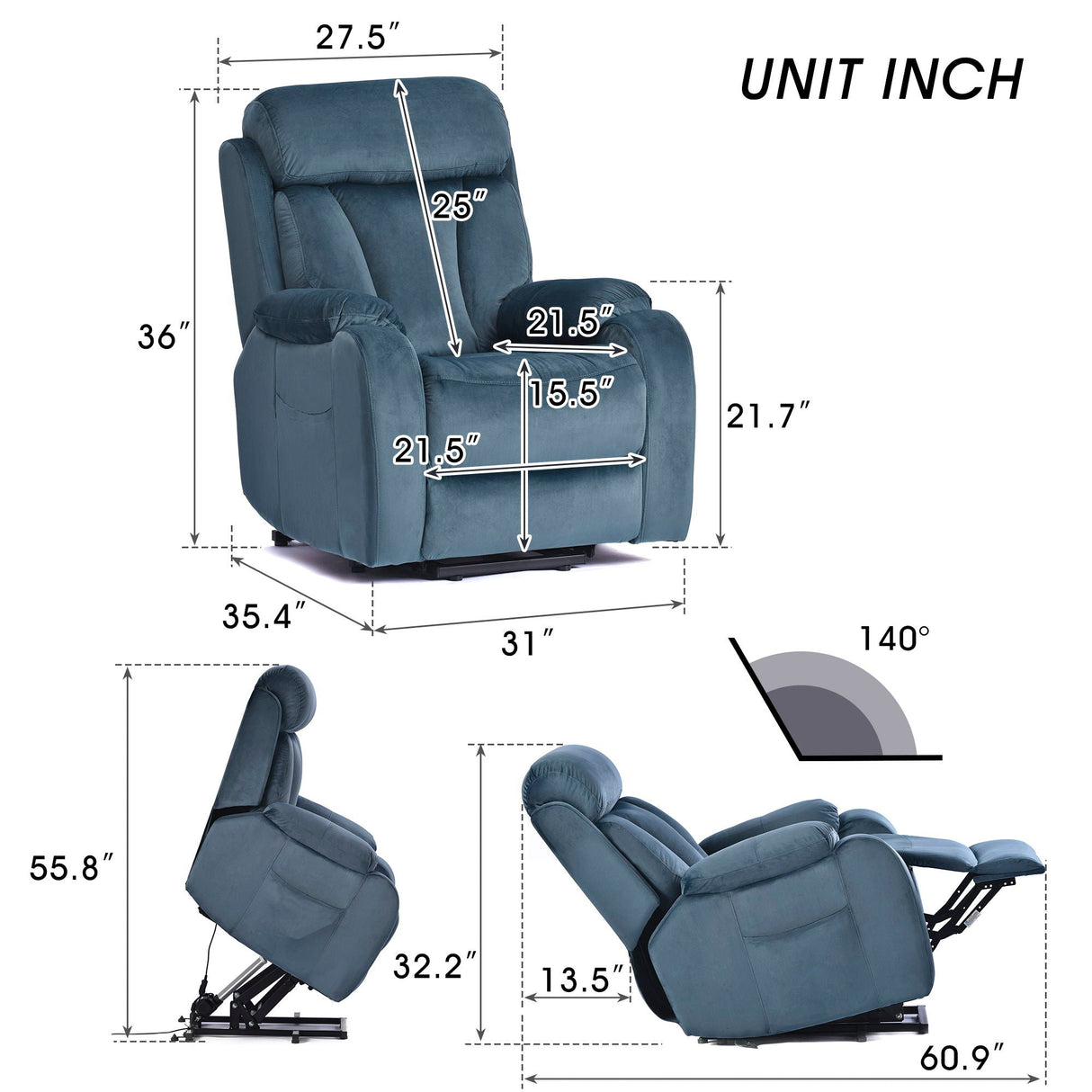Lift Chair Power Remote Controlб Recliner Relax Soft Chair