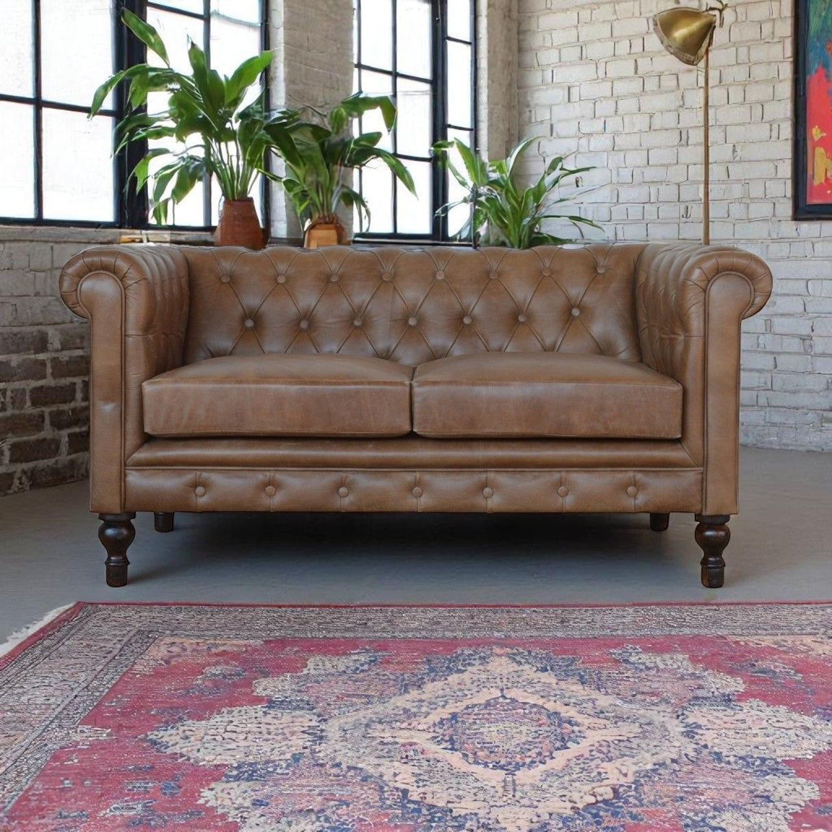 Buffalo - Leather Chesterfield Sofa - Brown