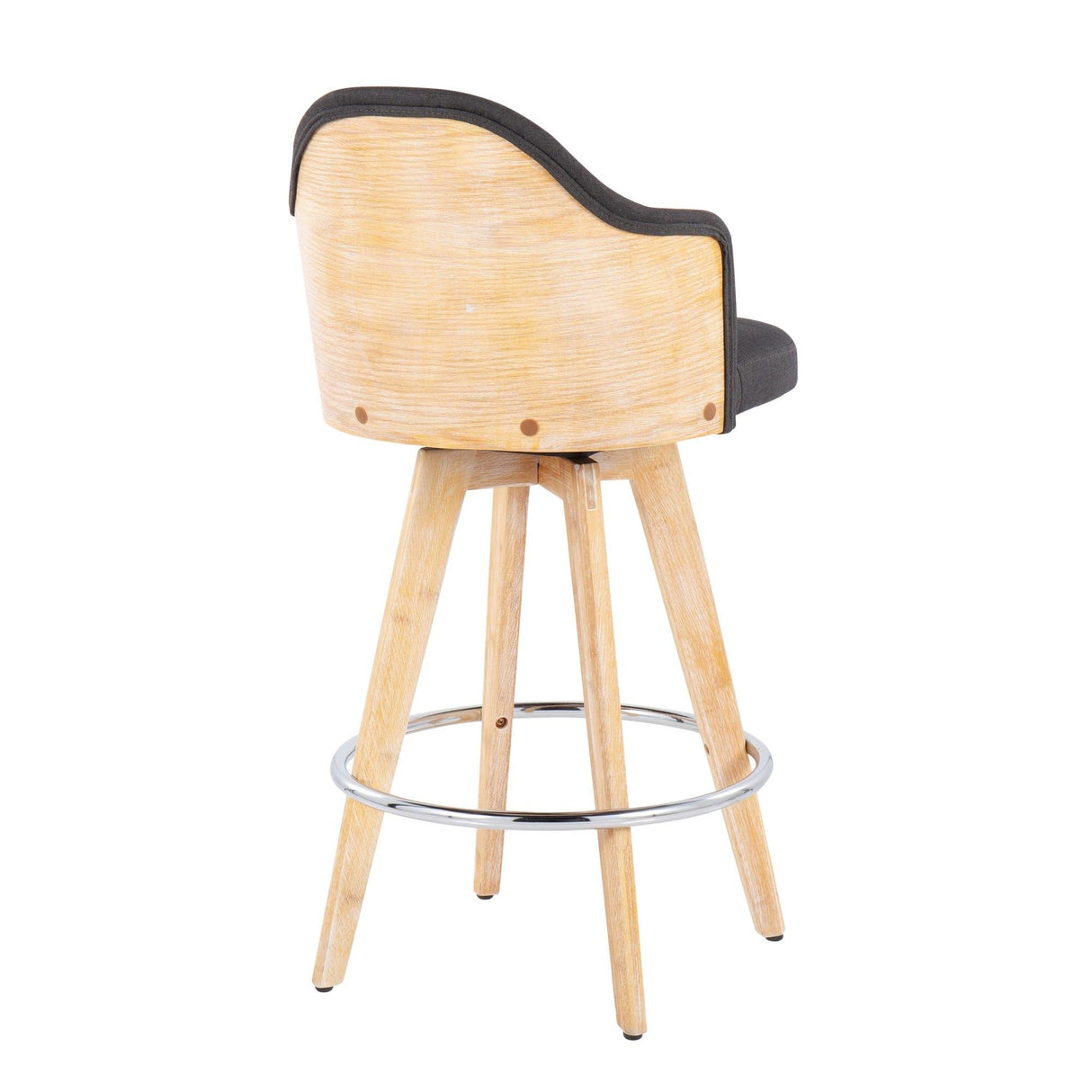 Ahoy - Contemporary Fixed-Height Counter Stool With Natural Bamboo Frame (Set of 2)