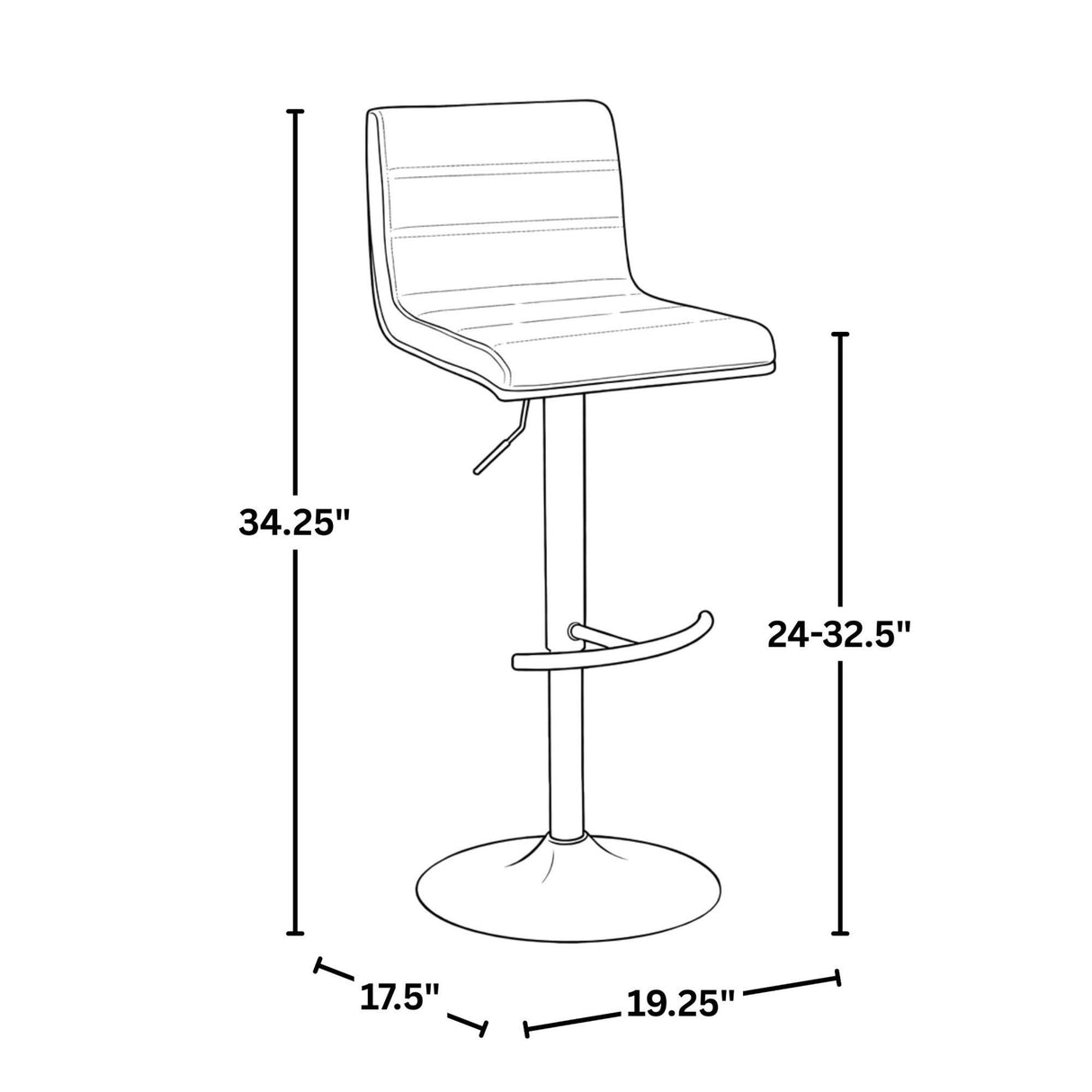 Vasari - Adjustable Barstool (Set of 2) - Cream Faux Leather