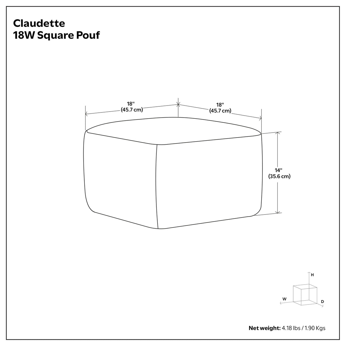 Claudette - Square Pouf - Multi
