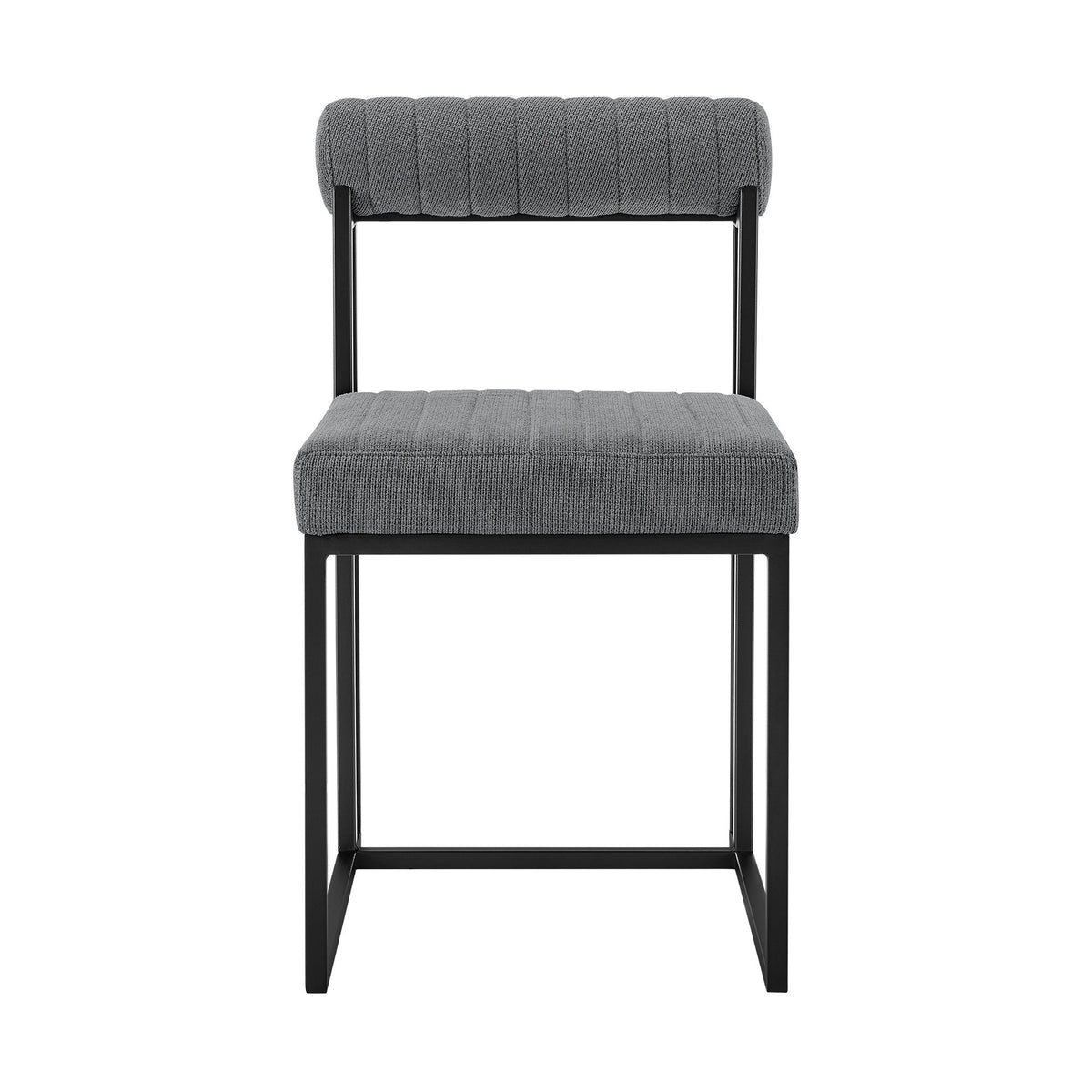 Joana Anastasia - 5 Piece Round Dining Table Set - Matte Black / Anchor Gray