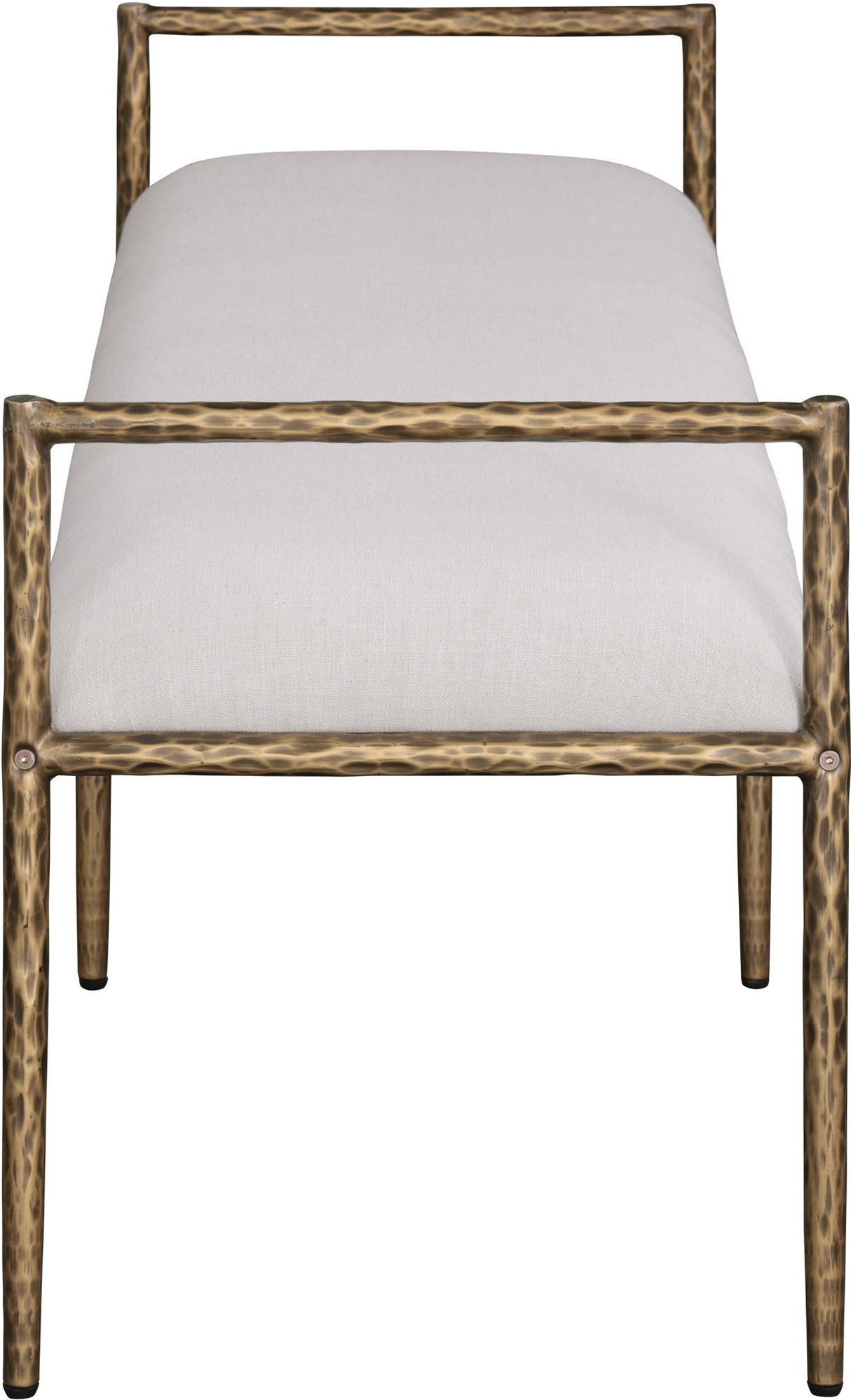 Axis - Linen Textured Beige Fabric Upholstered Bench