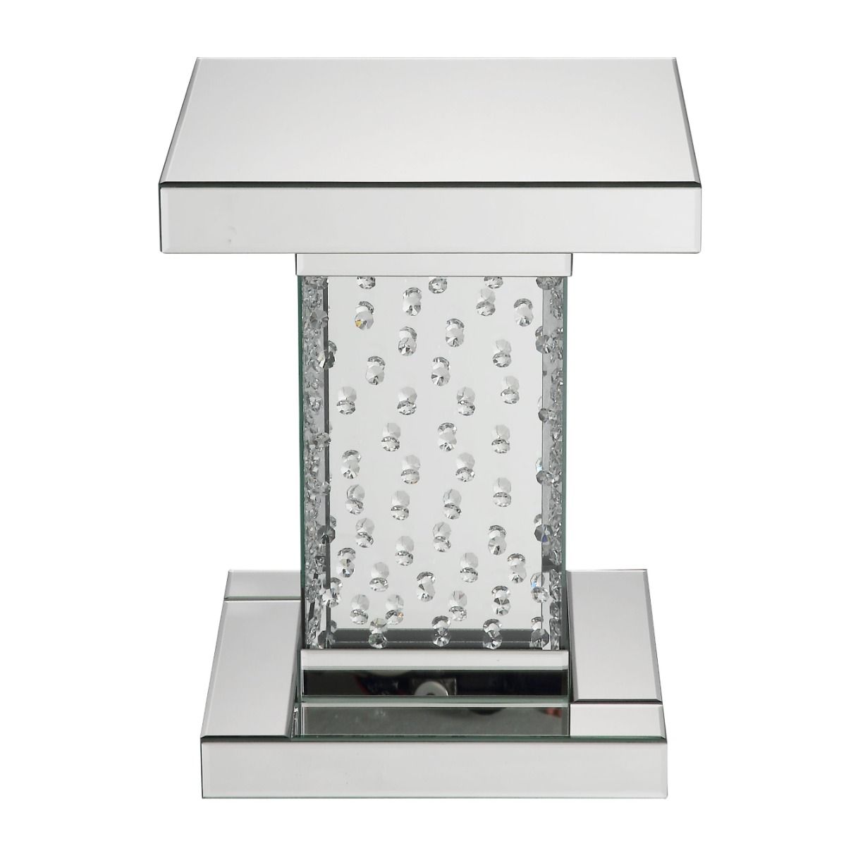 Nysa - 20" End Table - Mirrored & Faux Crystals