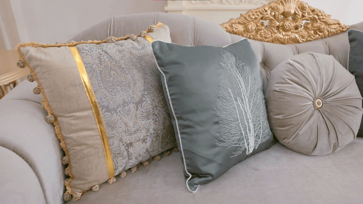 HD-9041 - Sofa - Gray / Gold