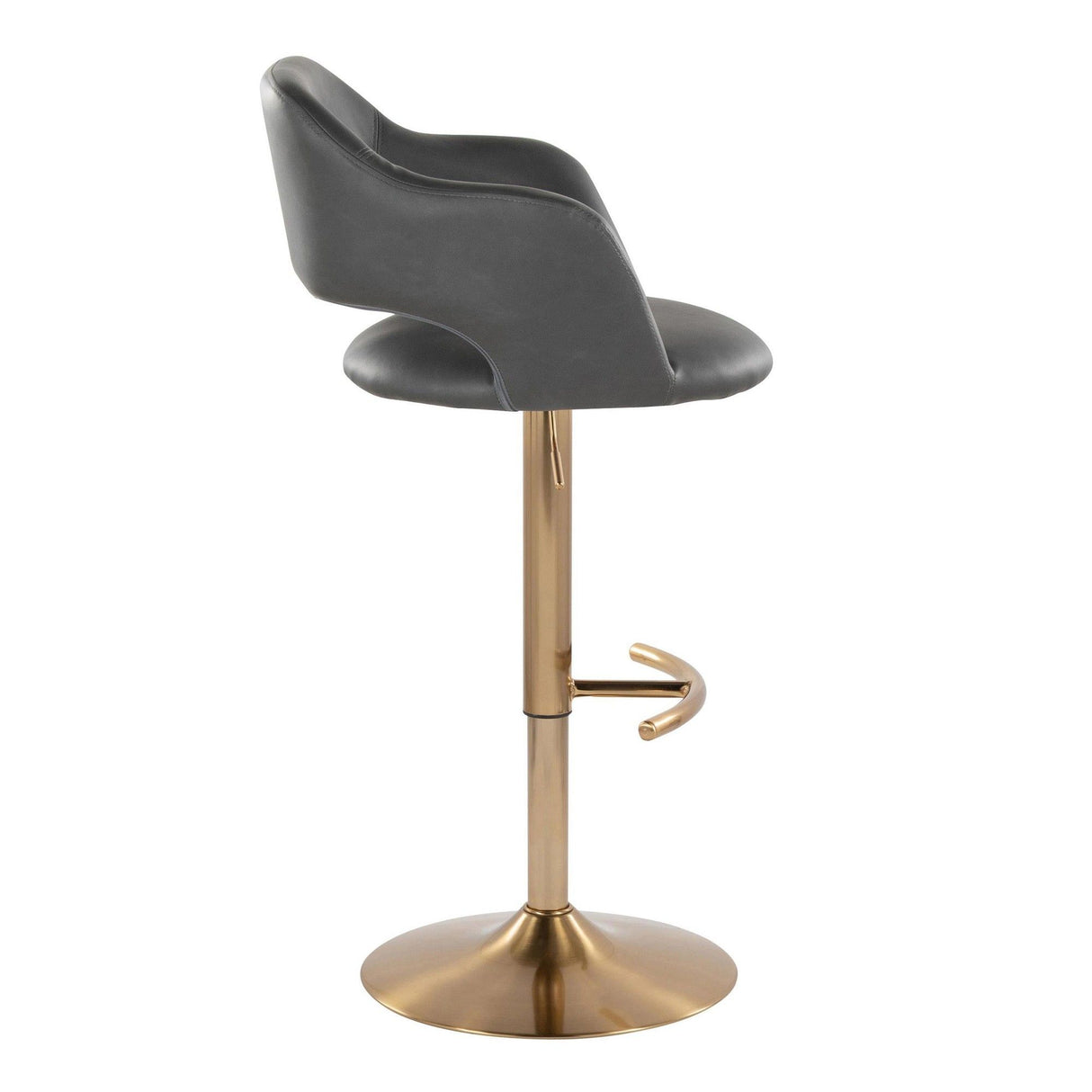 Margarite - Adjustable Barstool (Set of 2) - Gold Metal