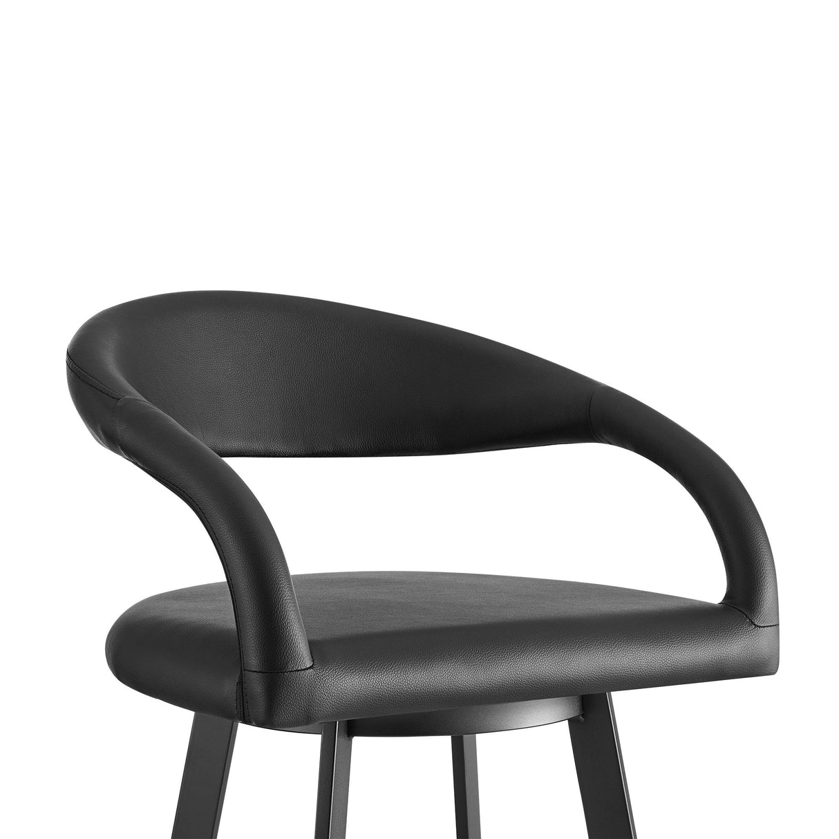 Ramona - 26" Swivel Counter Stool - Matte Black / Black