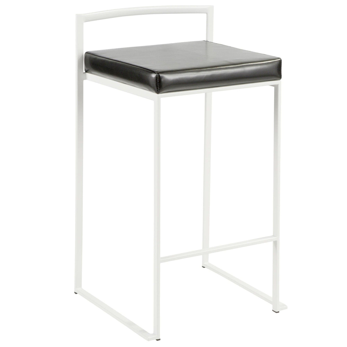 Fuji - Contemporary Stackable Counter Stool (Set of 2) - White Frame