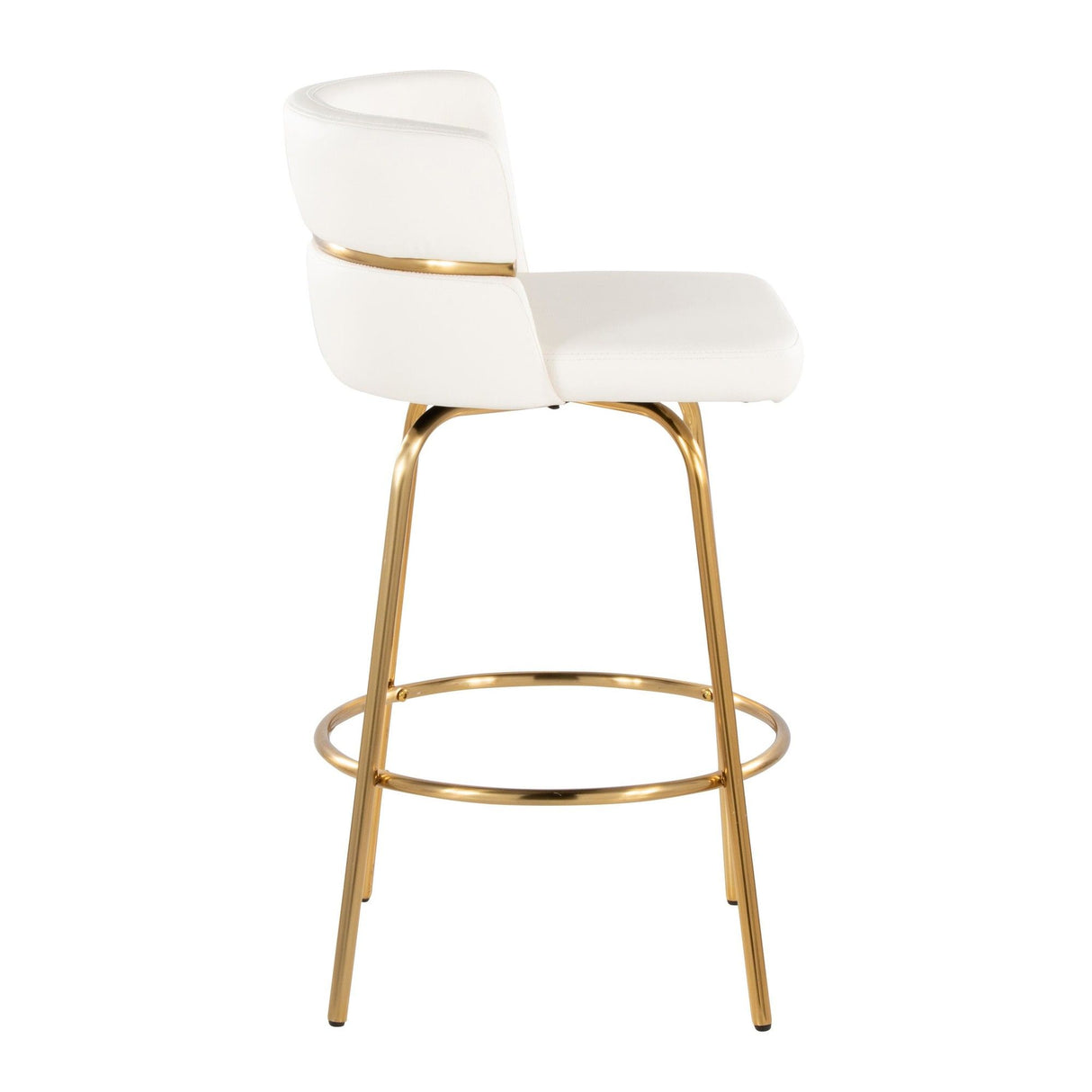 Cinch - 26" Fixed-Height Counter Stool With Swivel - Gold Metal Base (Set of 2)