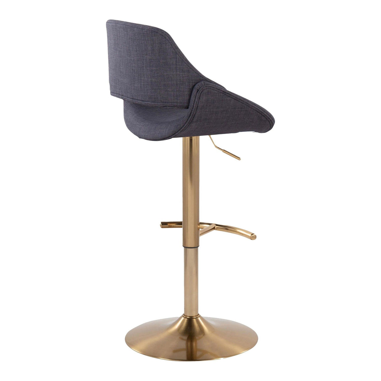 Fabrizzi - Adjustable Barstool With Swivel And Rounded T Footrest (Set of 2) - Gold Metal