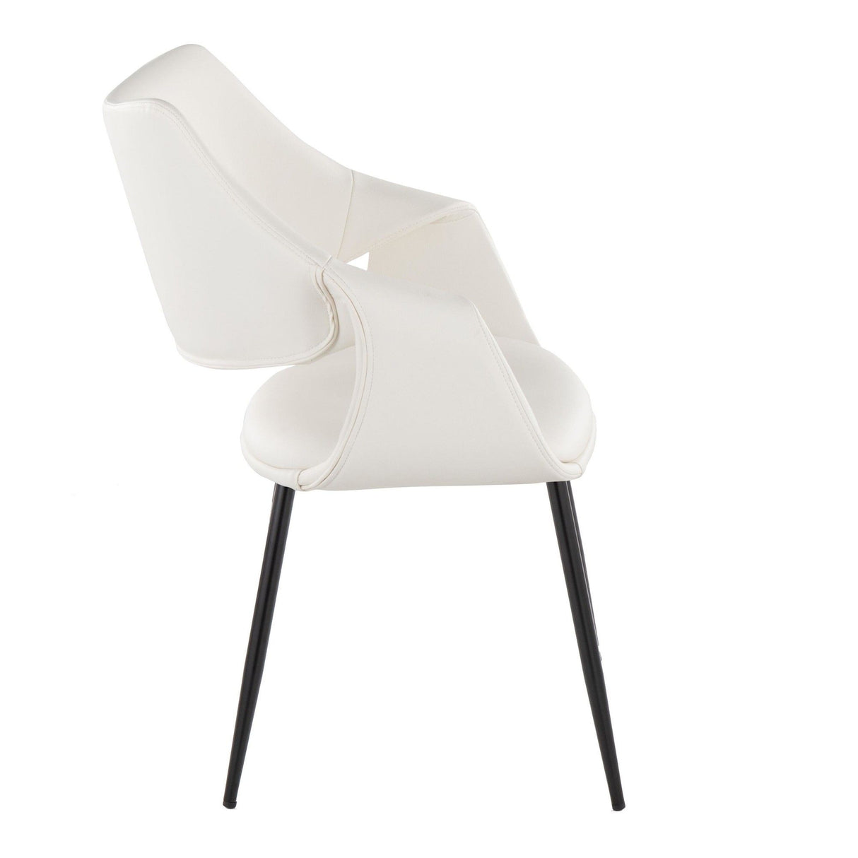 Curvo - High Back Upholstered Chair (Set of 2) - Black Metal Legs