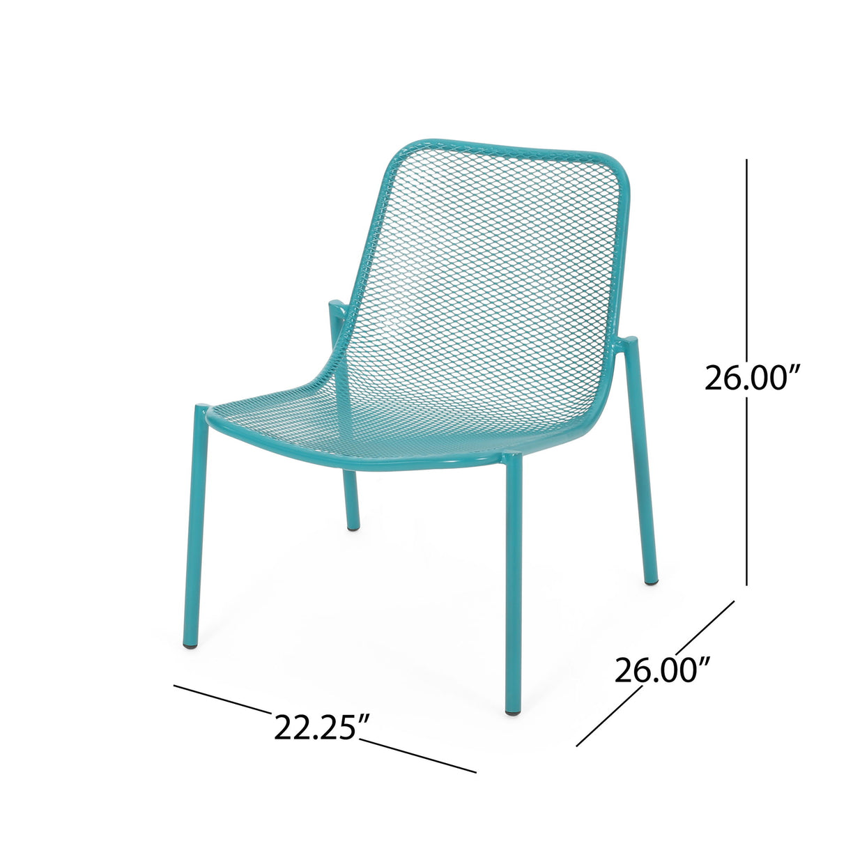 Outdoor Iron Chair With Mesh Design