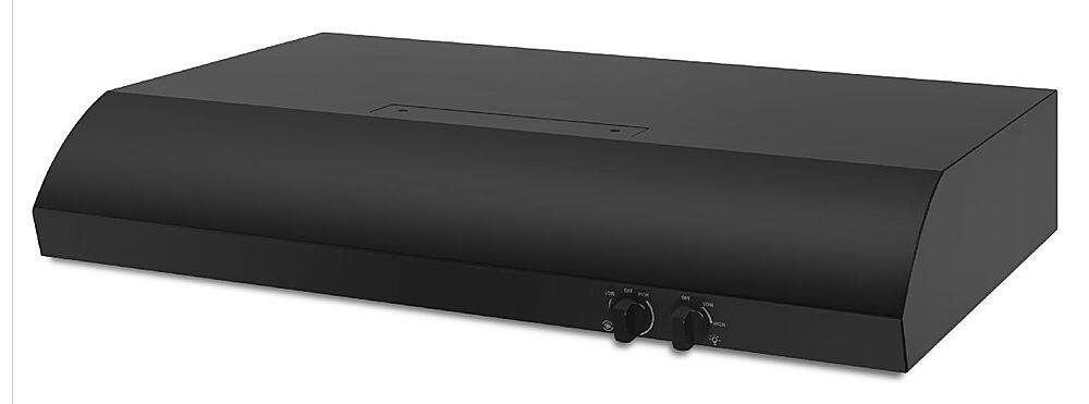Whirlpool UXT4230ADB black range hood controls