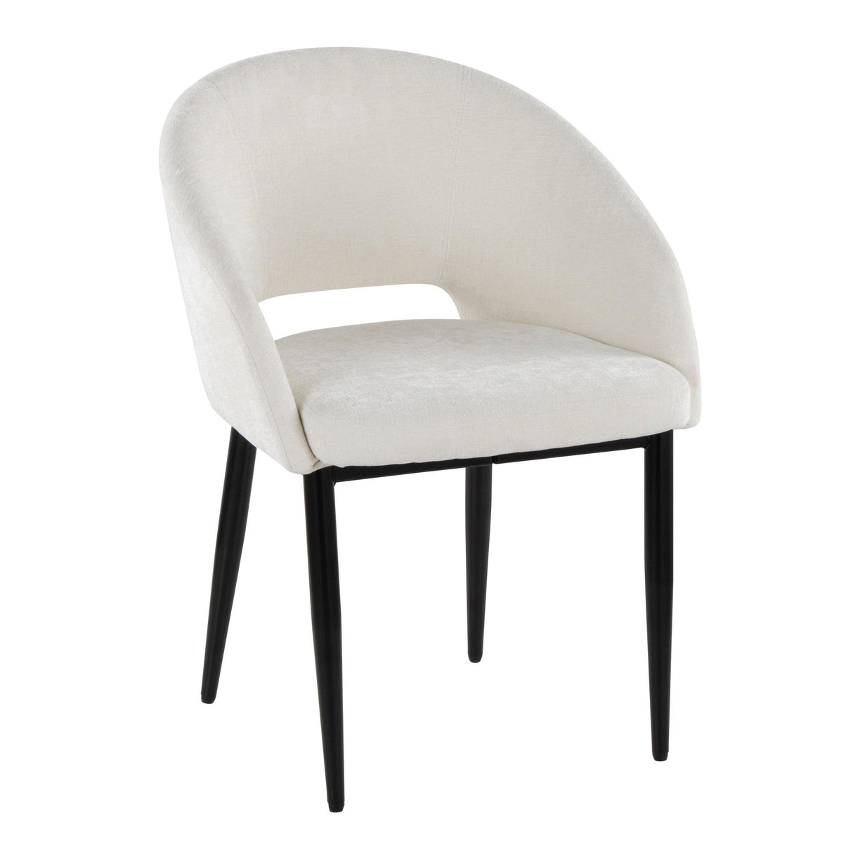 Renee - Upholstered Contemporary Chair (Set of 2) - Black Metal Legs