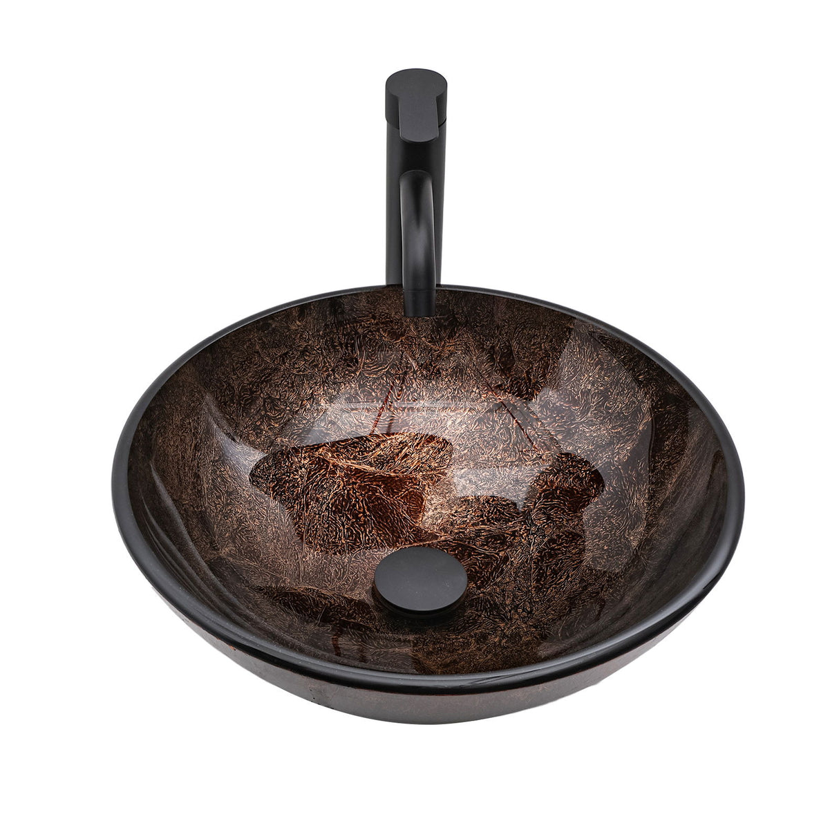 Vessel Sink With Faucet And Pop-Up Drain