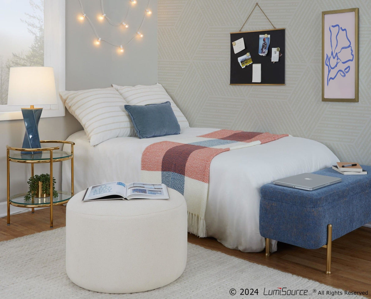 Large - Round Pouf - Beige