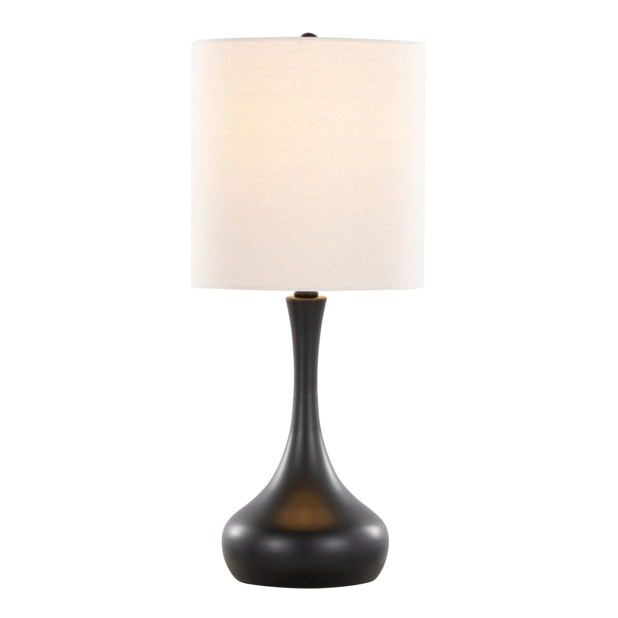 Genie - 24" Metal Table Lamp (Set of 2) - Matte Black Metal With Oatmeal Linen Shade from Grandview Gallery