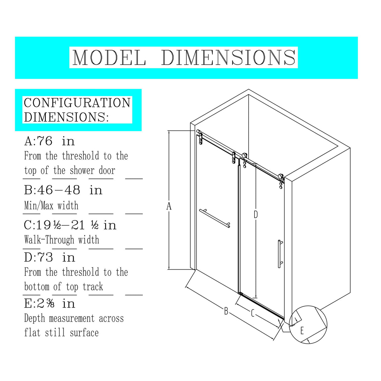 Frameless Single Sliding Shower Doors With Towel Rail & Handle