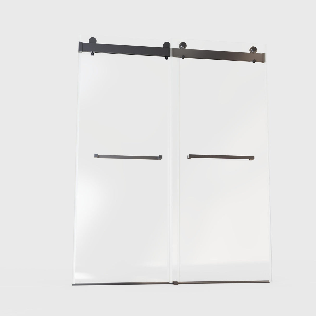 Frameless Double Sliding Soft-Close Shower Door, 3 / 8" (10Mm) Thick SGCC Tempered Glass Door, Matte