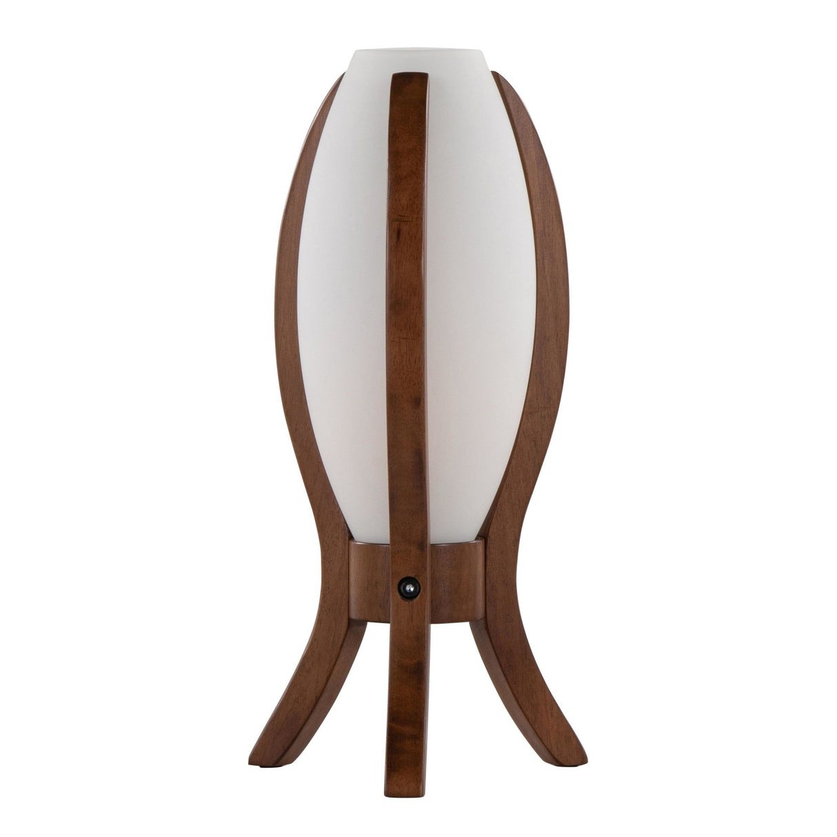 Cocoon - Contemporary Desk Lamp - Walnut Wood And Frosted Glass