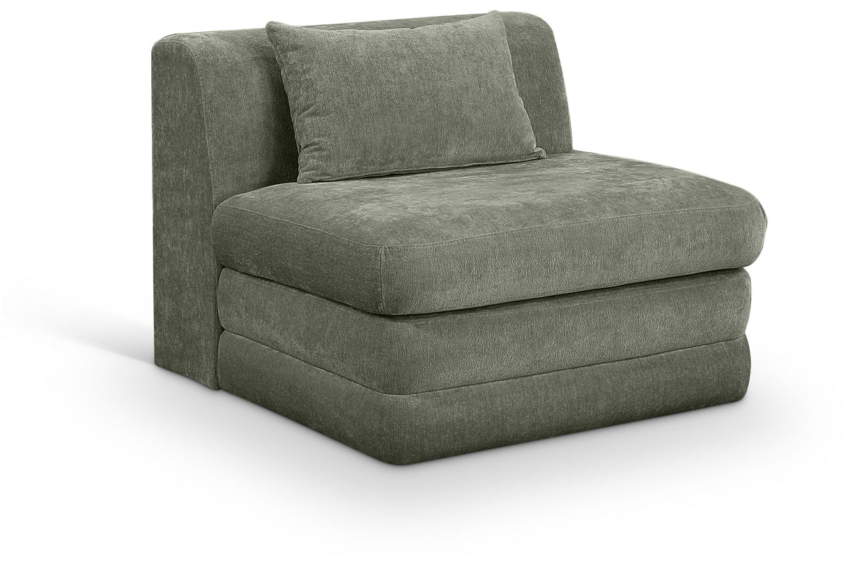 Stellar - Chenille Fabric Upholstered Modular Armless Chair