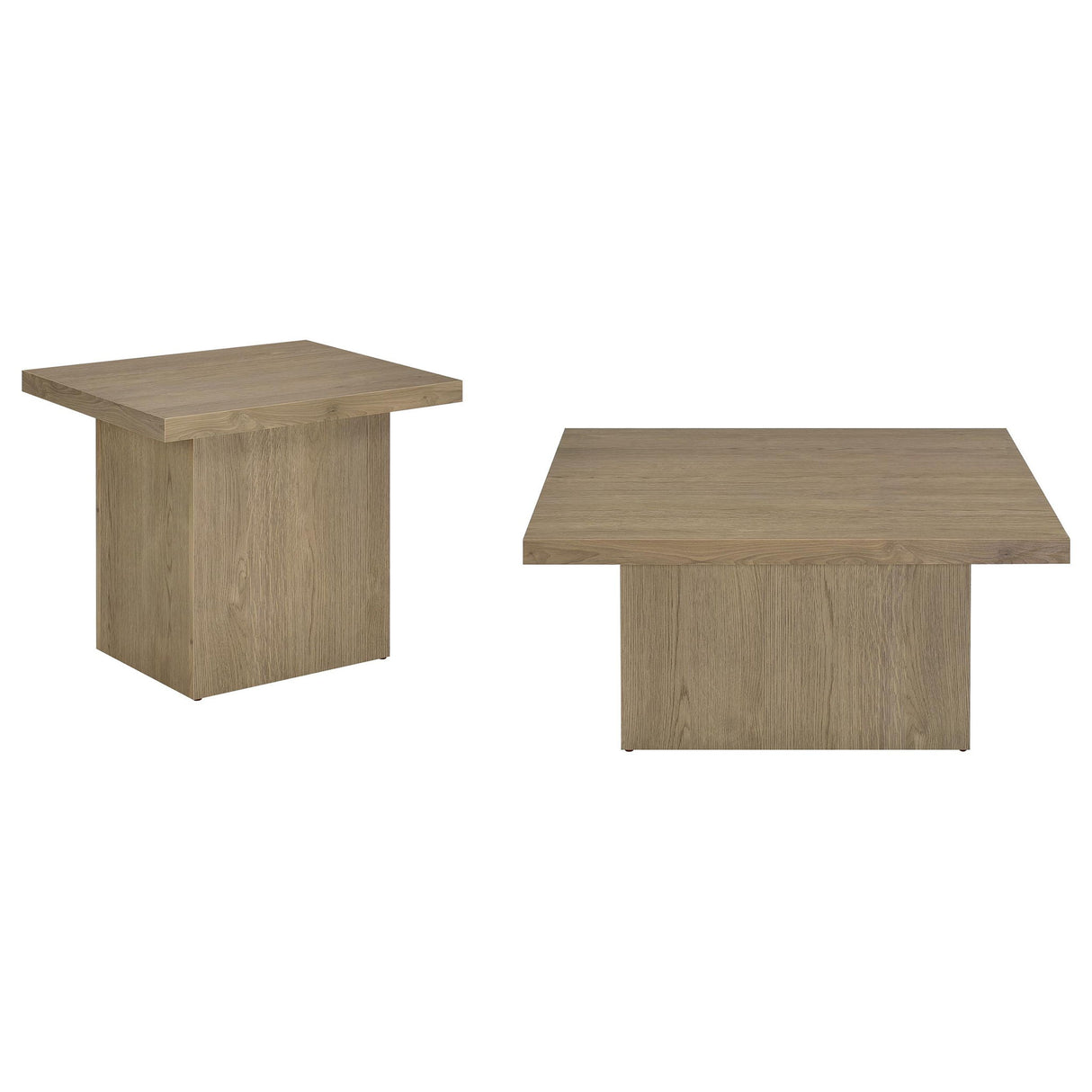 Eldridge - Coffee Table Set With Chunky Square Tops