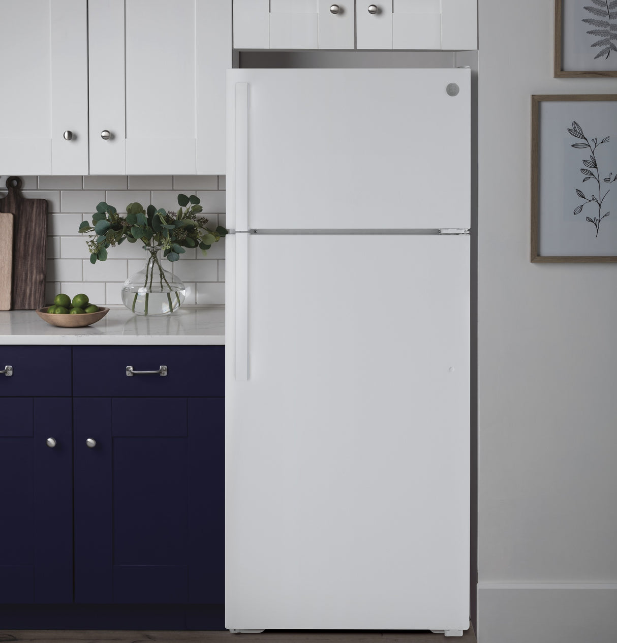 GE GTE16DTNRWW - 15.6 Cu. Ft. Top-Freezer Refrigerator - White