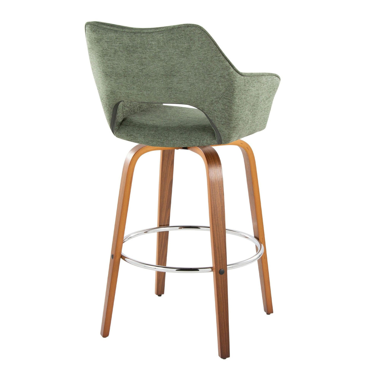 Mustang - Fixed-Height XL Barstool (Set of 2) - Walnut Wood