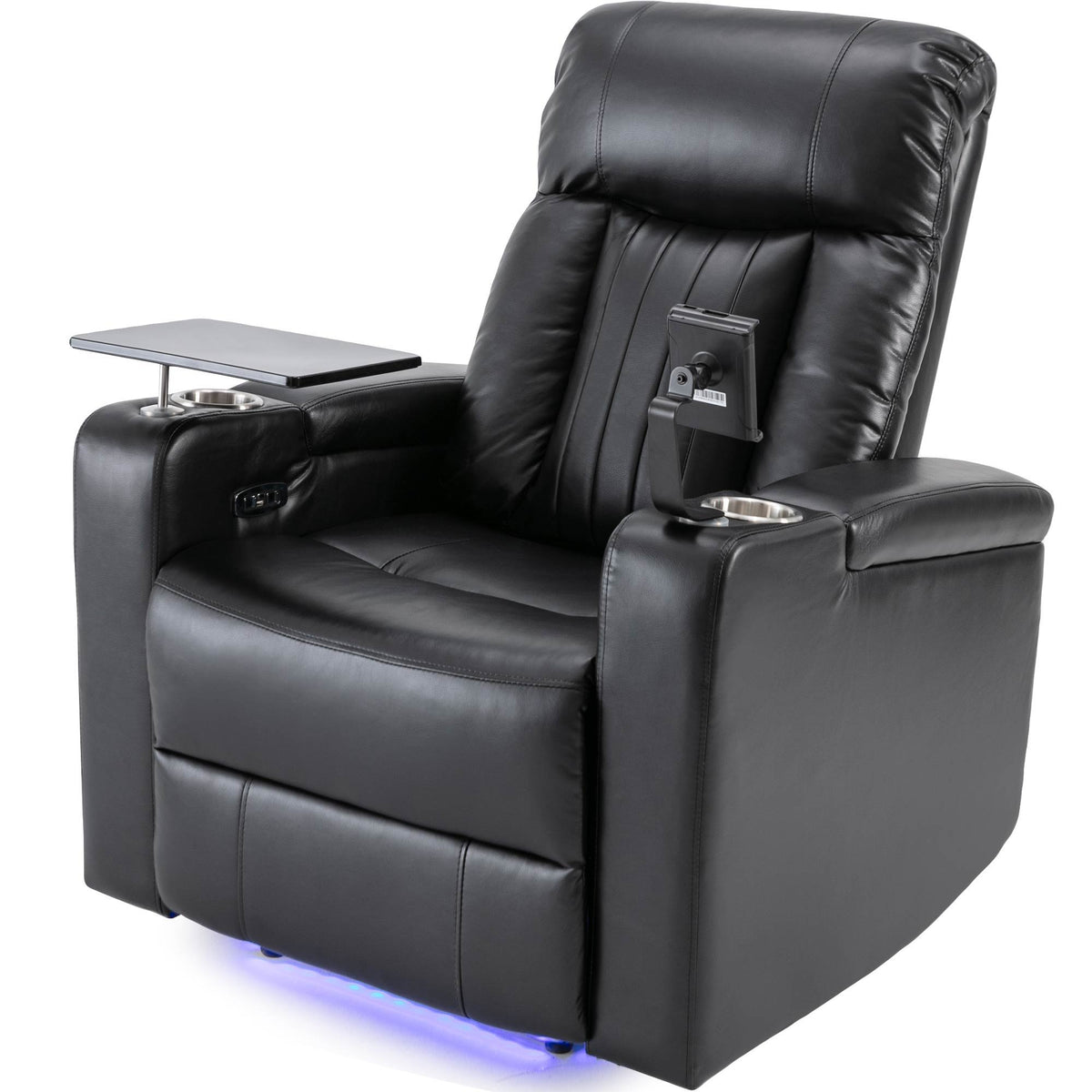 Power Recliner & Storage Arms, Cupholders, Swivel Tray Table And Cell Phone Stand