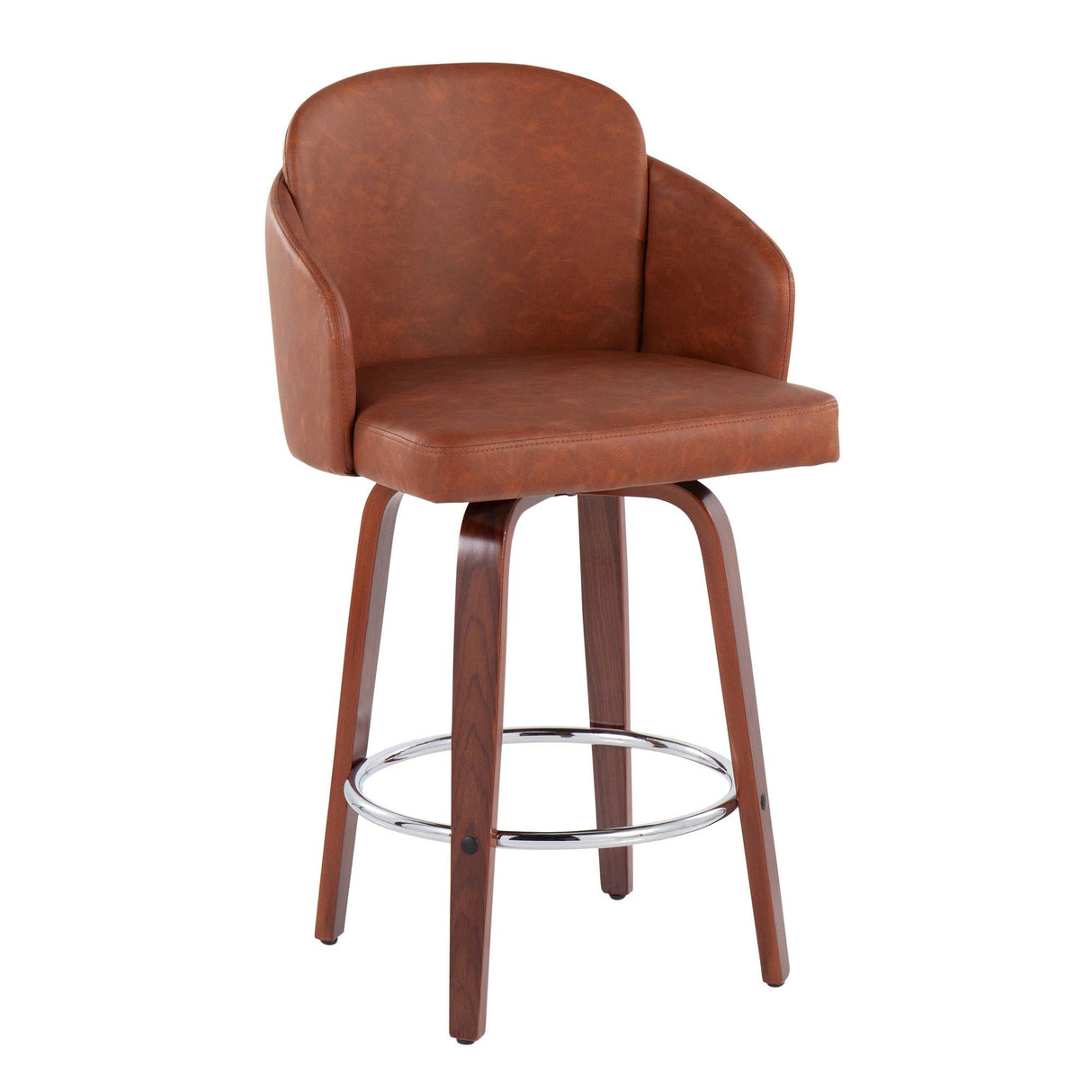 Dahlia - Contemporary Counter Stool (Set of 2) - Walnut Wood