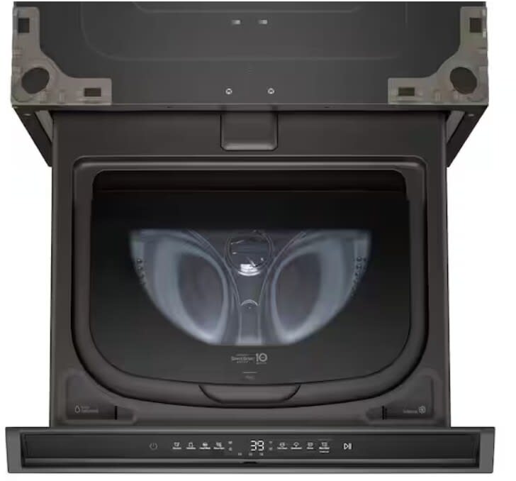 LG SIGNATURE WD405CB SideKick pedestal washer drawer open