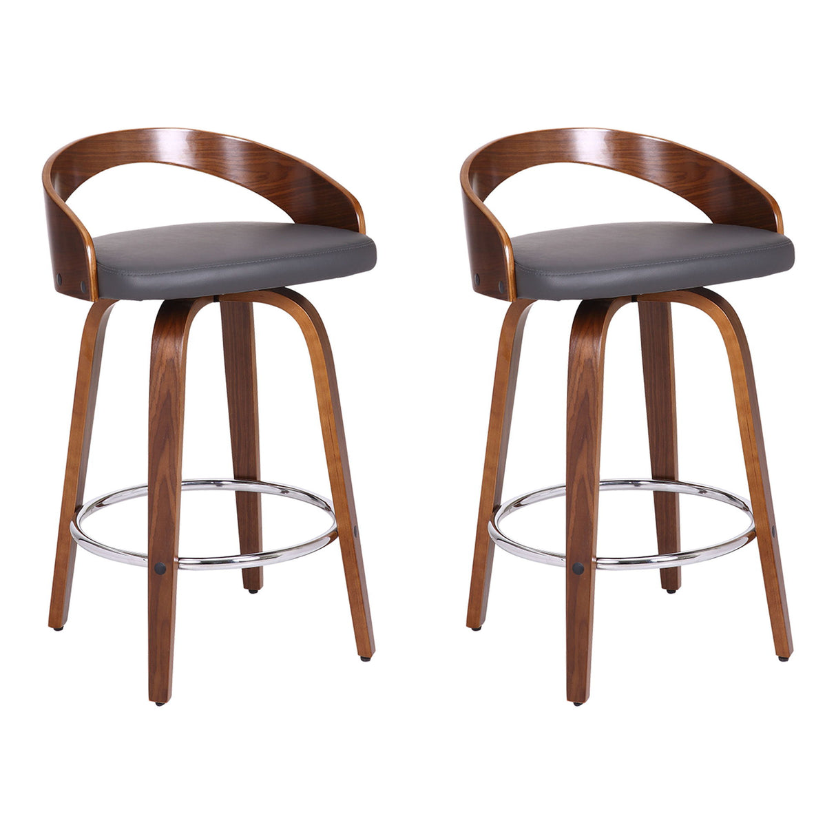 Sonia - 26" Counter Height Swivel Bar Stool - Walnut Wood