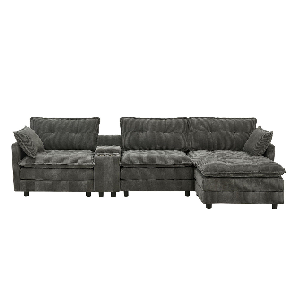Oversized Modular Sectional Sofa With Multi Functional Console