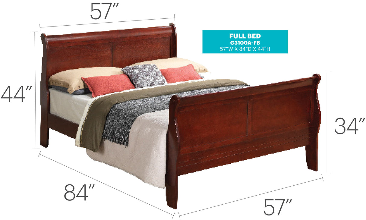 Panel Sleigh Bed