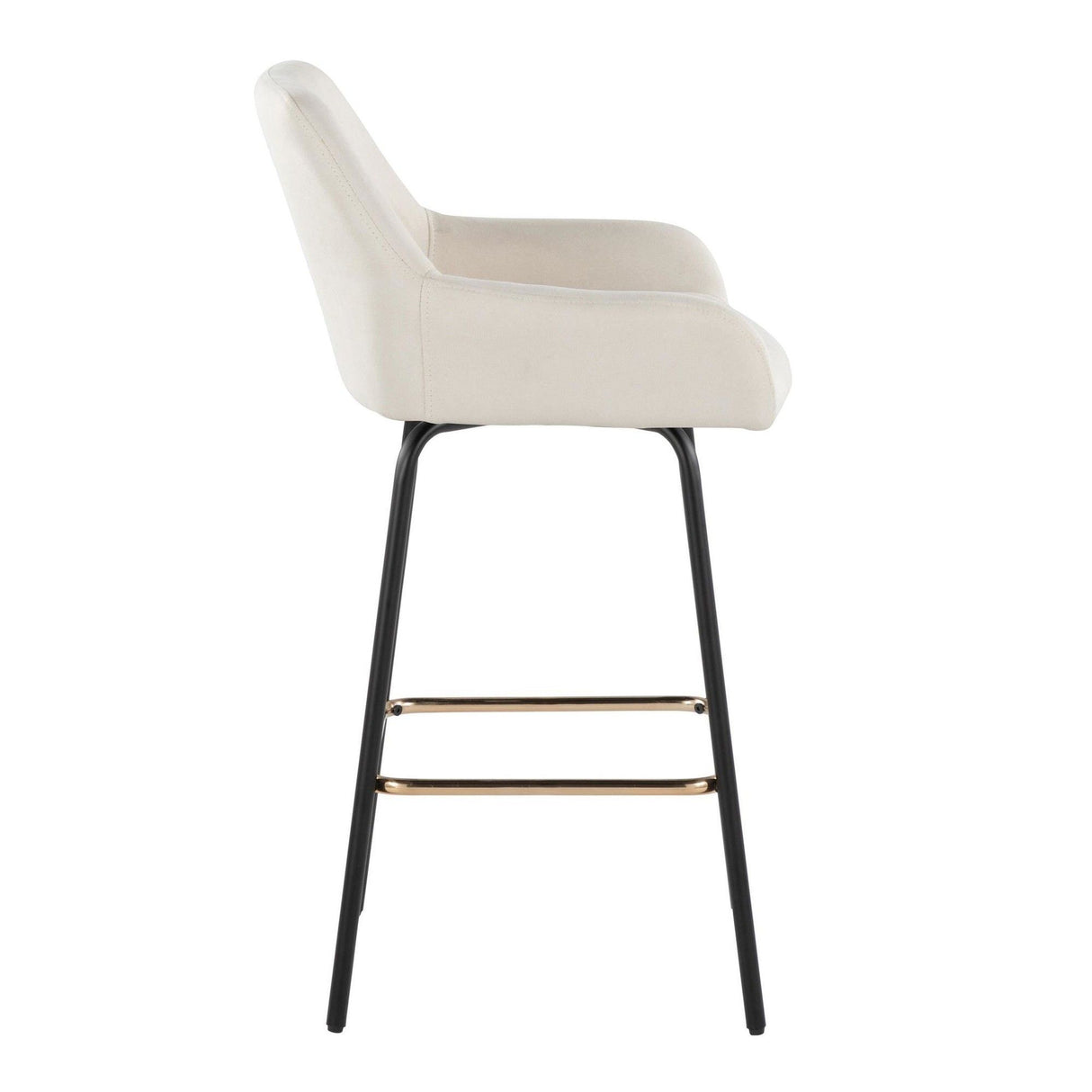 Daniella - 24" Fixed-Height Counter Stool (Set of 2) - Black Metal