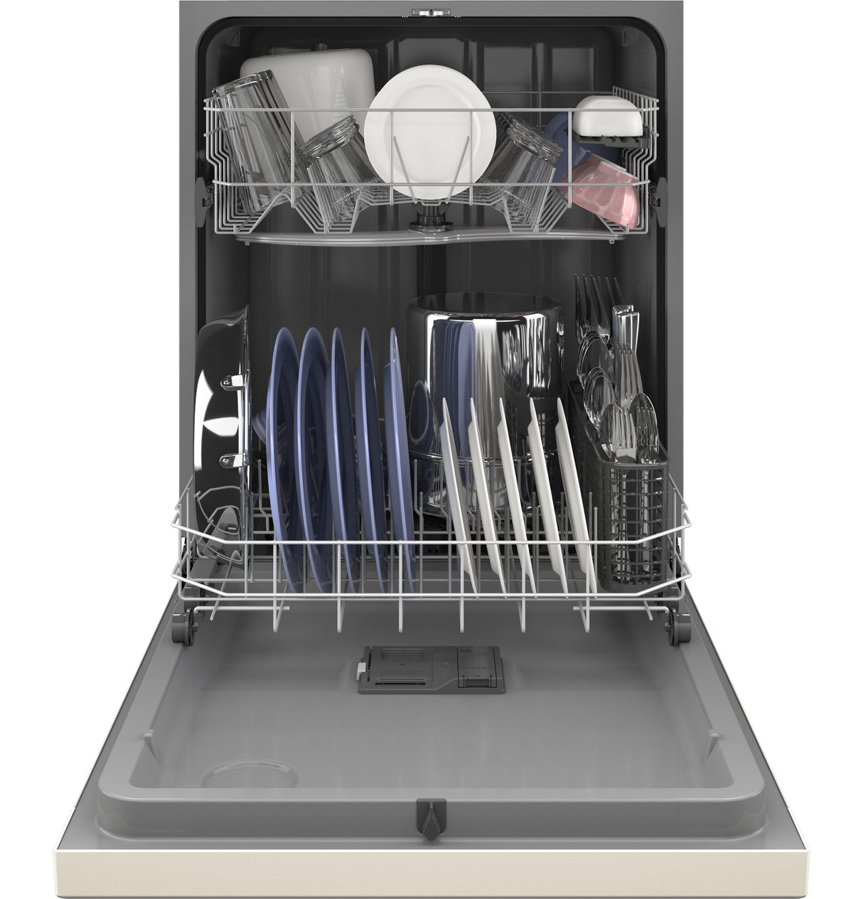 GE GDF535PGRCC - 24 in. Front Control Flush-Mount Dishwasher with 55 dBa Sound Level, Dry Boost & Pocket Handle - Bisque