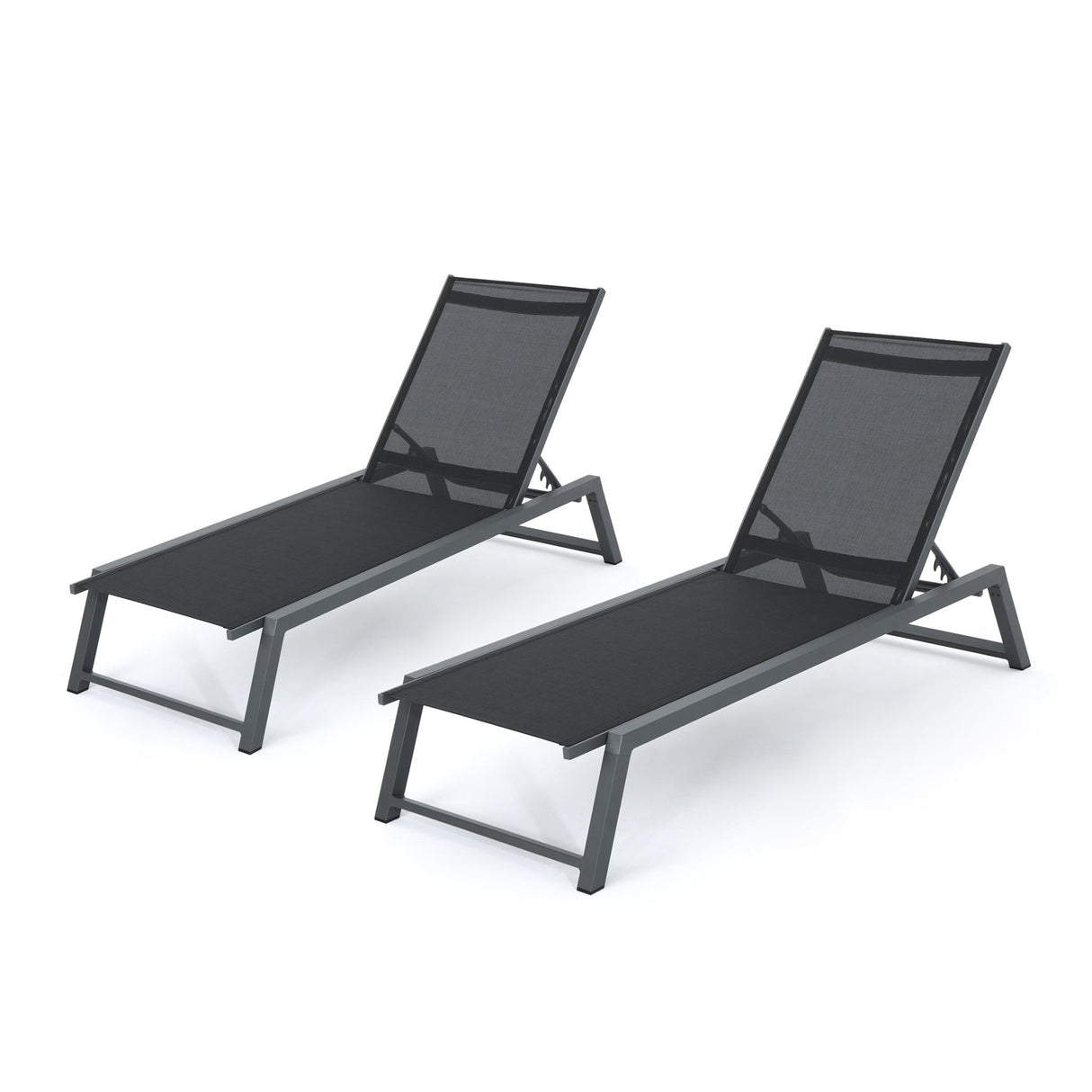 Myers - Modern Chaise Lounge Set With Adjustable Mesh Back